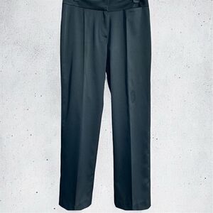 Park Bravo Women's Black Satin Finish Tuxedo Waistband Dress Pants Formal